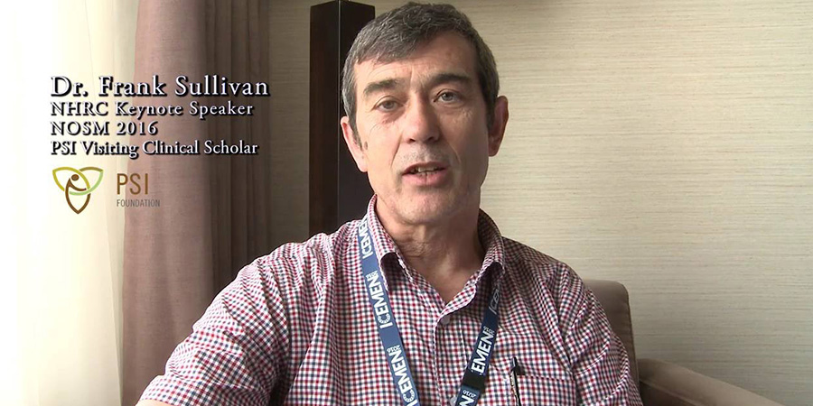 Dr. Frank Sullivan, PSI Visiting Scholar at NOSM in 2016