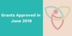 Cover picture for Twitter with text "Grants Approved in June 2019" with PSI logo emblem