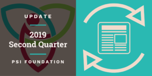 Cover photo with title "2019 Second Quarter Update" with news letter and update icon