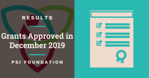 Cover photo with title "Grants Approved in December 2019"