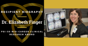 Cover picture with photo of Dr. Elizabeth Finger
