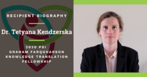 Cover picture with photo of Dr. Tetyana Kendzerska