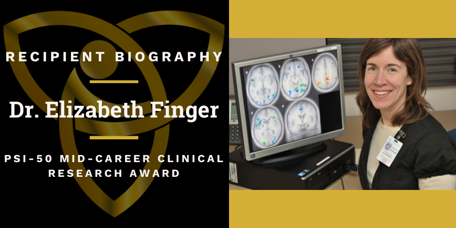 Cover picture with photo of Dr. Elizabeth Finger