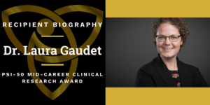 Cover picture with photo of Dr. Laura Gaudet