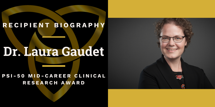 Cover picture with photo of Dr. Laura Gaudet