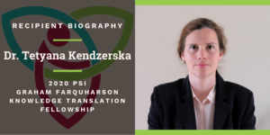 Cover picture with photo of Dr. Tetyana Kendzerska