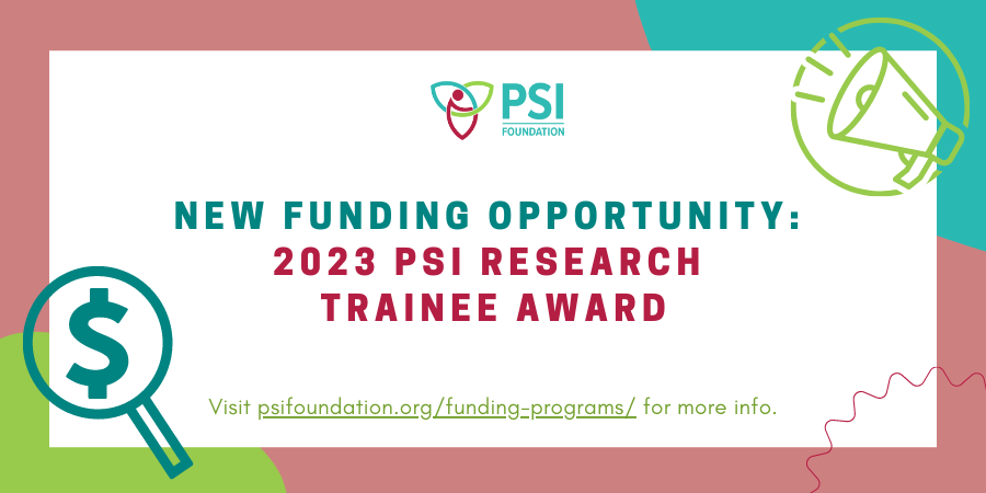 Website Banner - New Funding Opportunity - 2023 PSI Research Trainee Award