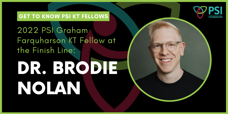 Website Banner - PSI KT Fellow at the Finish Line - Dr. Brodie Nolan
