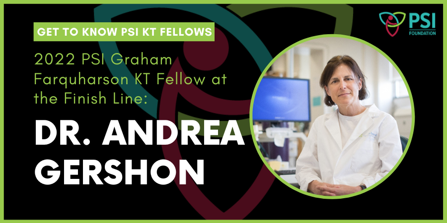 Website Banner - PSI KT Fellow at the Finish Line - Dr. Andrea Gershon